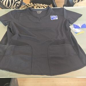 Scrubstar Black Short Sleeve V-Neck Medical Scrub Top